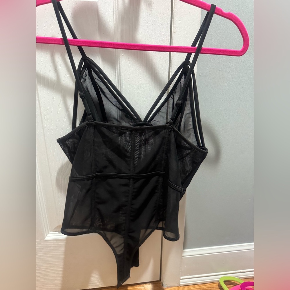 Fashion Nova Black Mesh Top